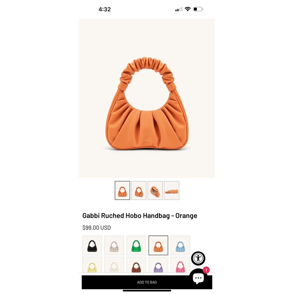 Gabbi Ruched Hobo Handbag - Orange $100